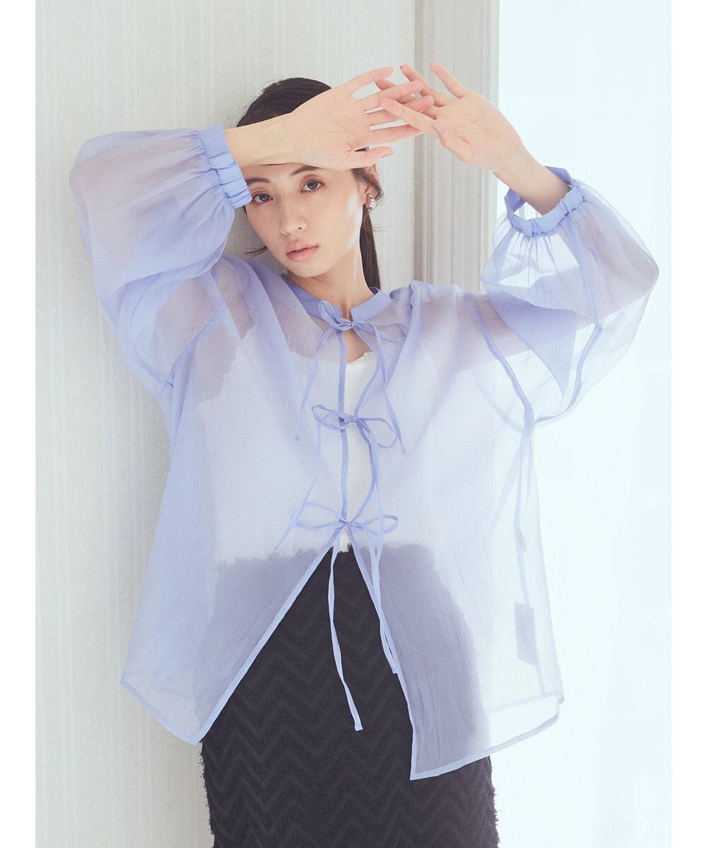 earth music&ecology シアーリボンシャツ 