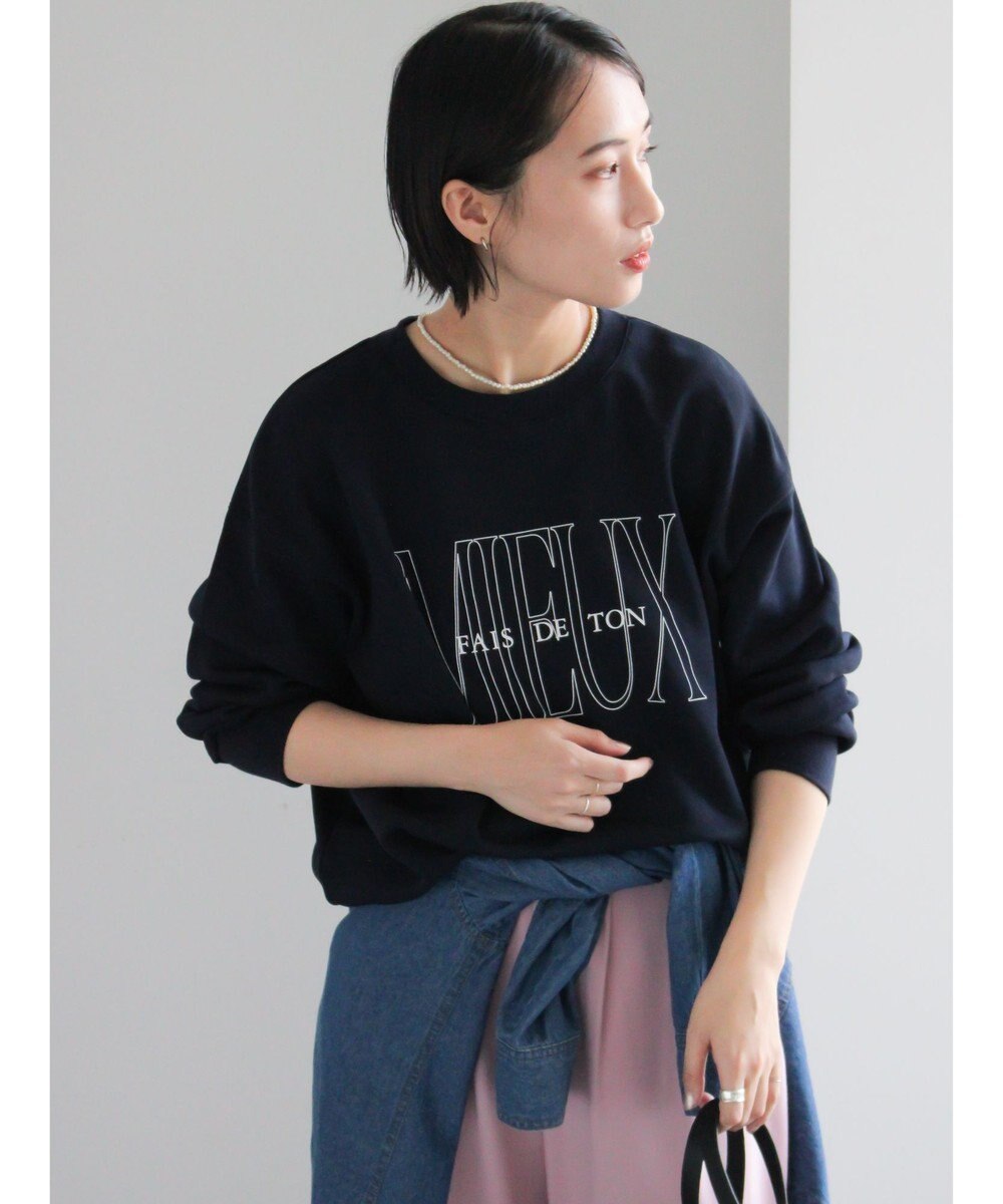 Te chichi 裏毛ロゴプリントスウェット 