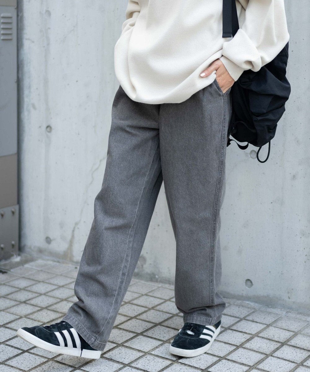 WEGO 【ウエストゴム/SMLサイズ展開】デニムイージーストレートパンツ2 