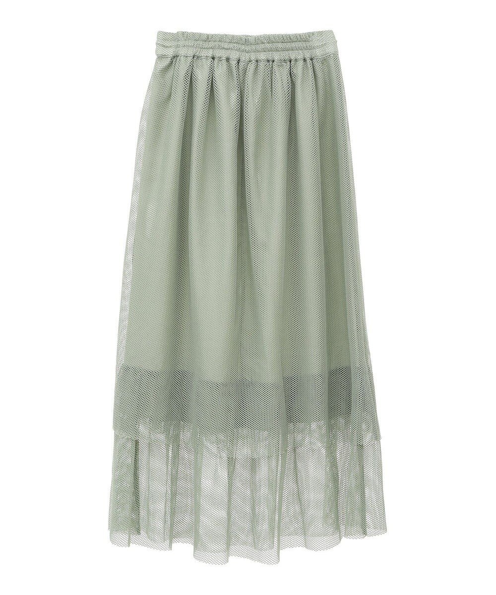 Green Parks メッシュティアードスカート 