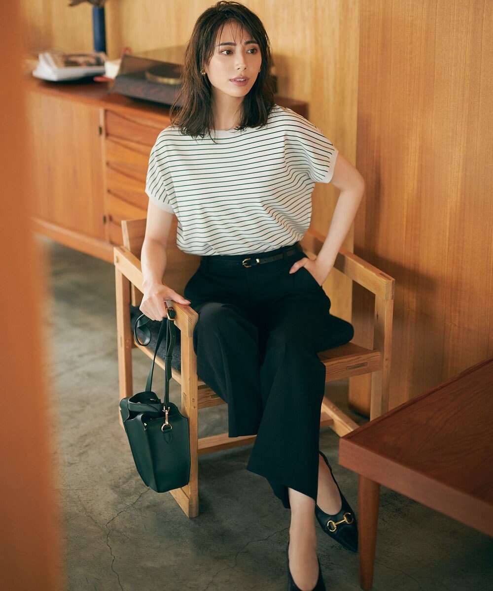 23区 【Oggi2月号掲載/新色追加】TRストレッチギャバ テーパードパンツ 