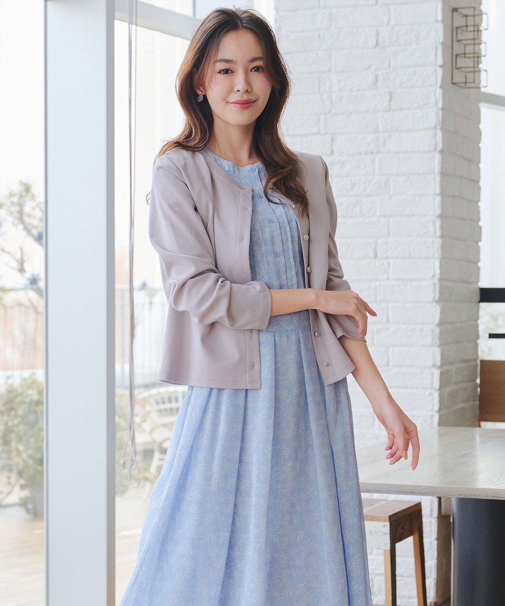 Tiaclasse 【小倉優子さん着用・洗える・接触冷感・汗ジミ防止】“サマさまカットソー”フレームボタンカーディガン 