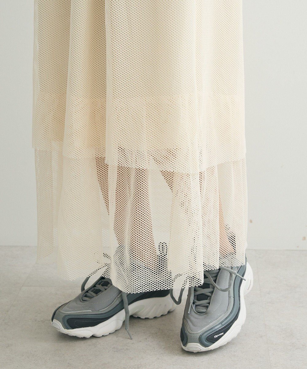 Green Parks メッシュティアードスカート 