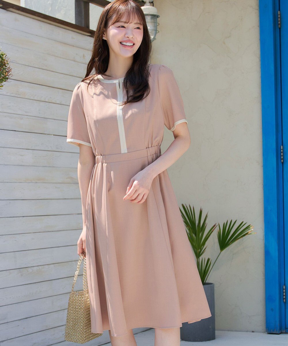 Tiaclasse L 配色フレアワンピース 