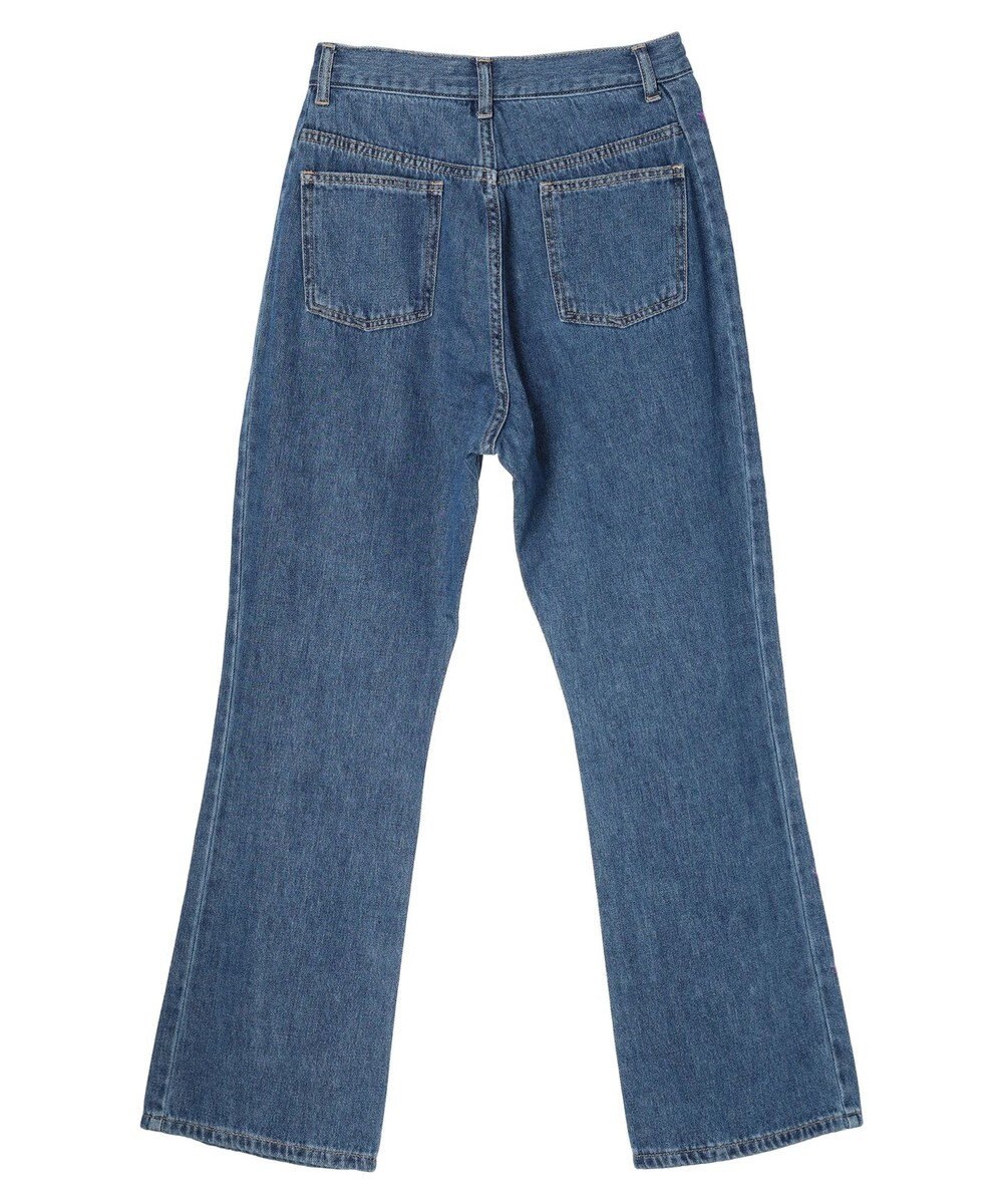 Green Parks ・Ｄｏｕｂｌｅ　Ｆｌａｇｓ　チョウチョ刺繍フレアデニム 