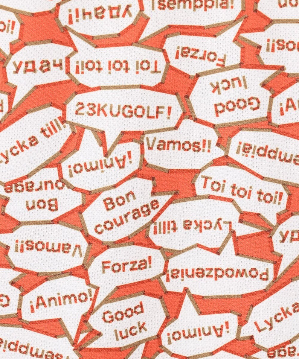 23区GOLF 【MEN】【キングサイズ/吸水速乾/UVカット】YELL総柄プリントポロシャツ 