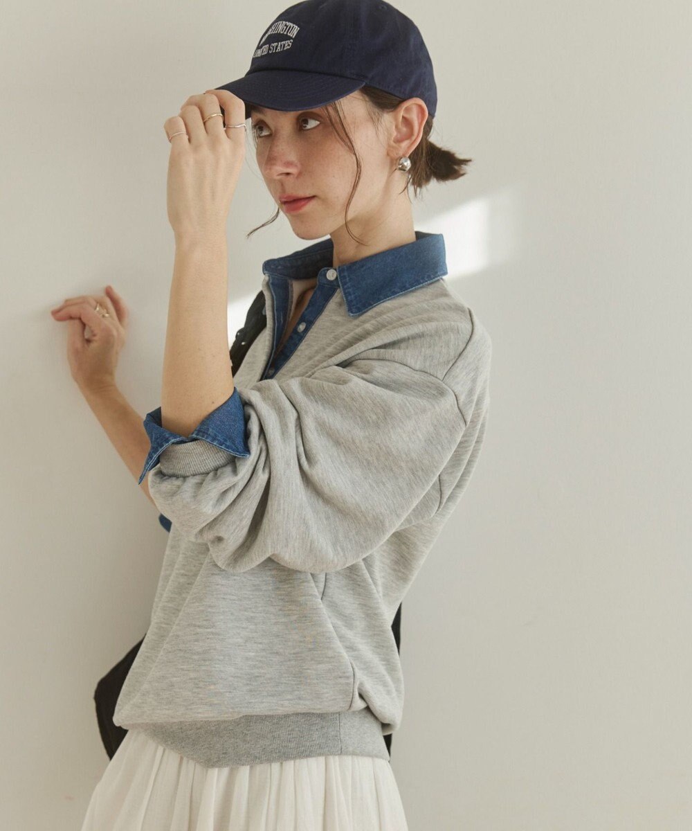 WEGO 【ANGIE VINTAGE】デニム襟スウェット 