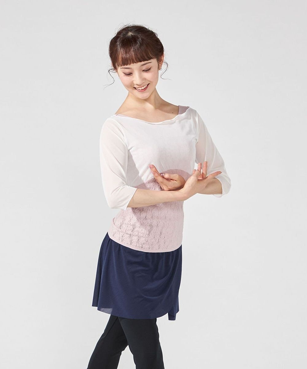 Chacott カップ付きレイヤードニットトップ 