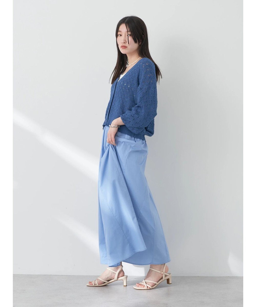 earth music&ecology 透かし編みテープヤーンカーディガン 