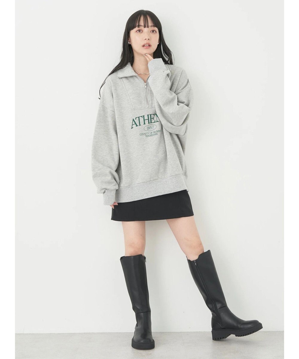 earth music&ecology ハーフジップロゴチュニック 