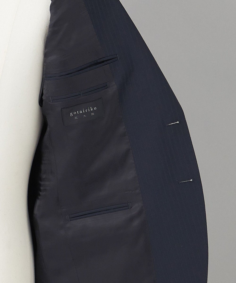 GOTAIRIKU 【オールシーズン対応】WOOL×POLYESTER ライトウェイト スーツ（ネイビーストライプ） 