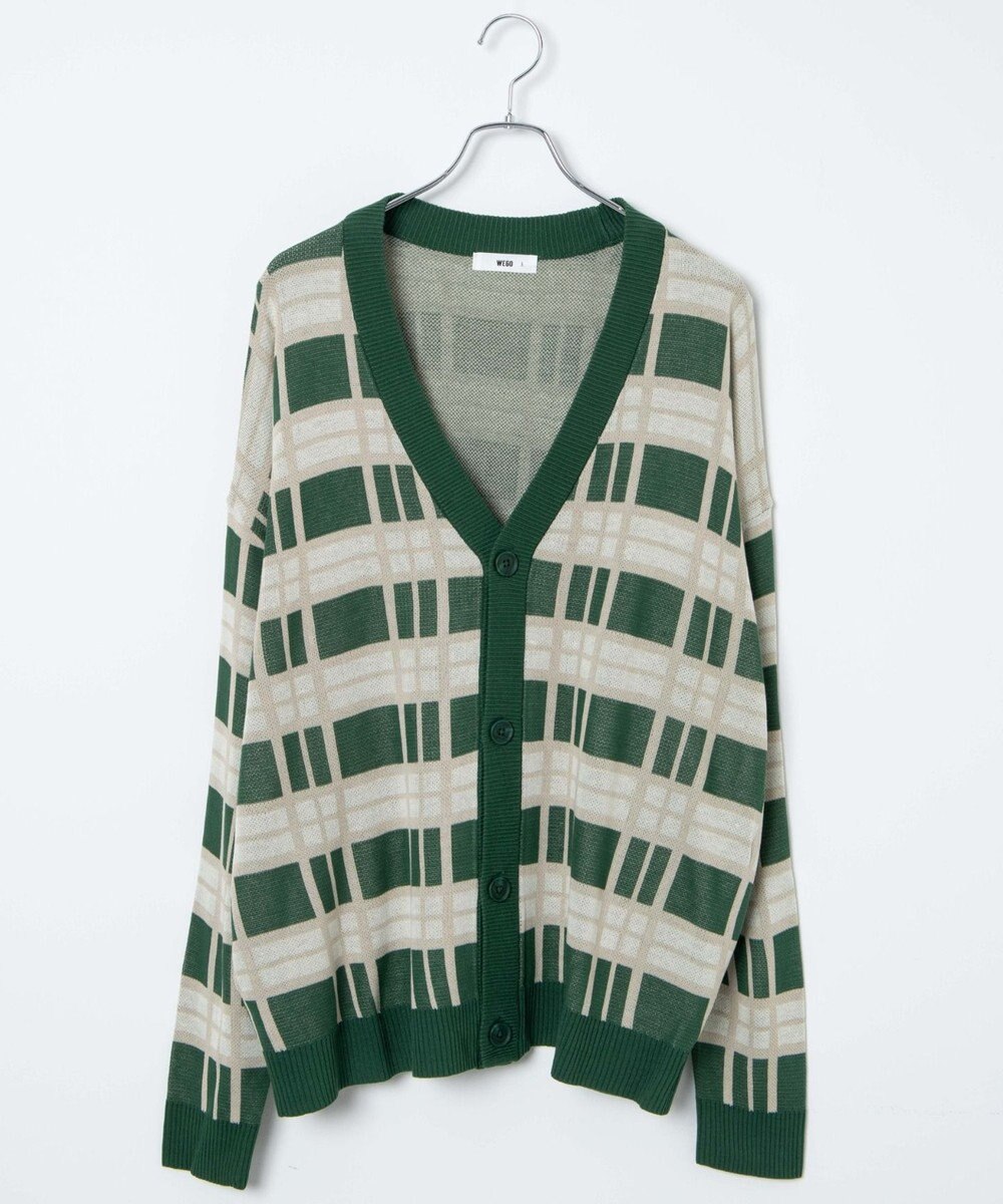 WEGO 【ユニセックス着用ITEM】オーバーフィットドライタッチパターンカーディガン 