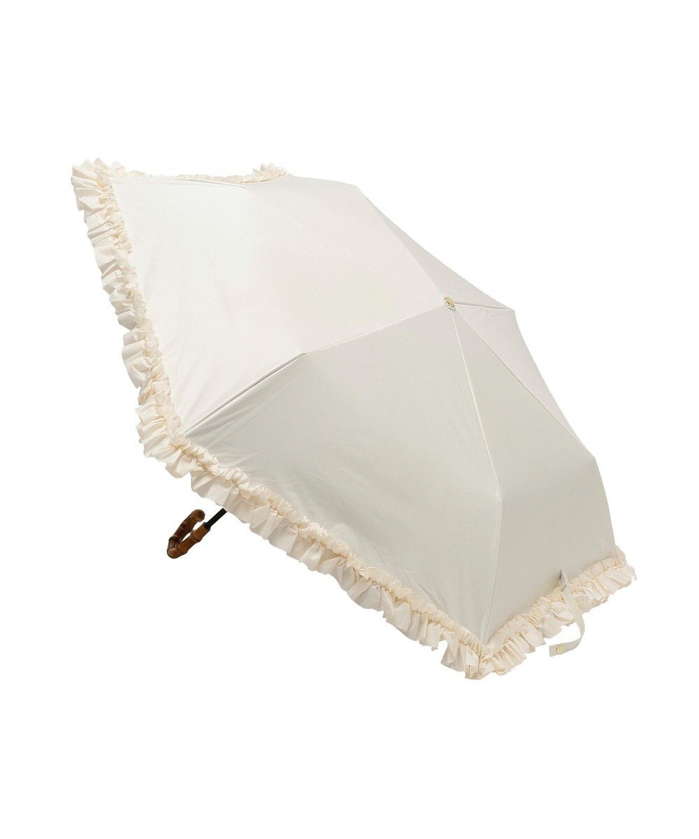 Maison de FLEUR 《晴雨兼用》遮光&UV CUT フリル折りたたみ傘 