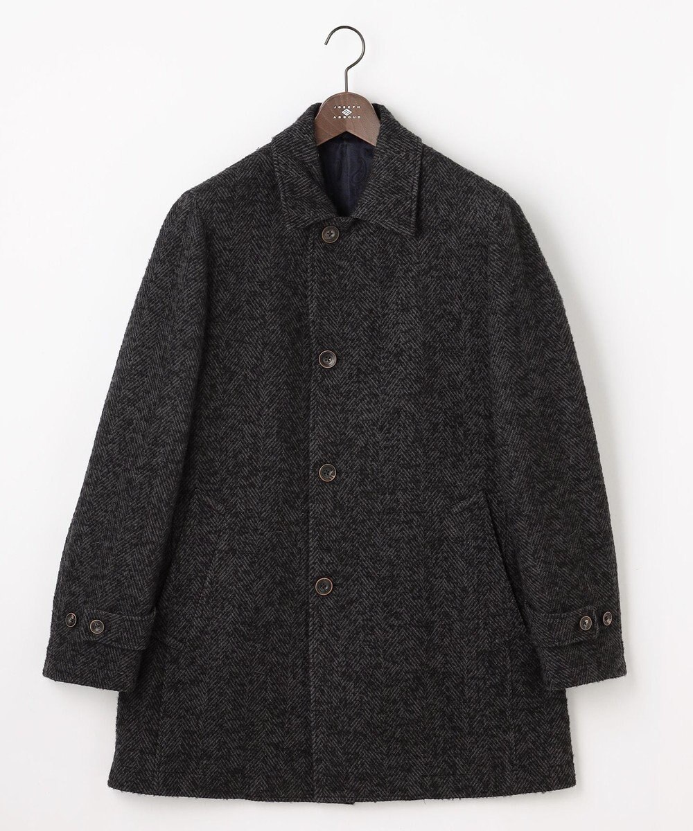 JOSEPH ABBOUD 【尾州産カシミヤブレンド素材/軽量】カシミヤブレンドアルパカヘリンボーン ステンカラーコート 