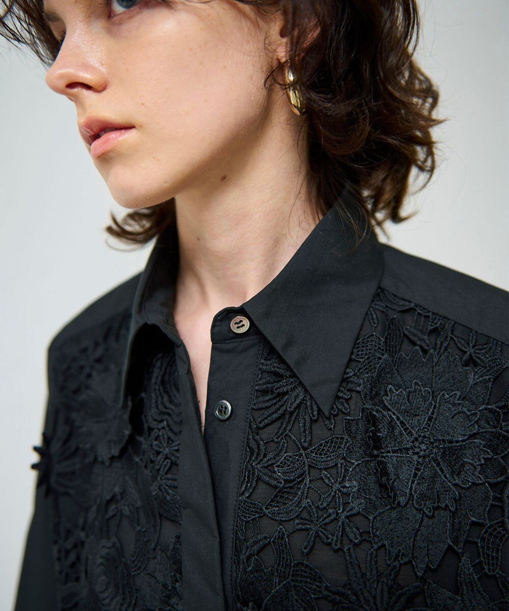 GRACE CONTINENTAL ケミカルフラワードレスシャツ 