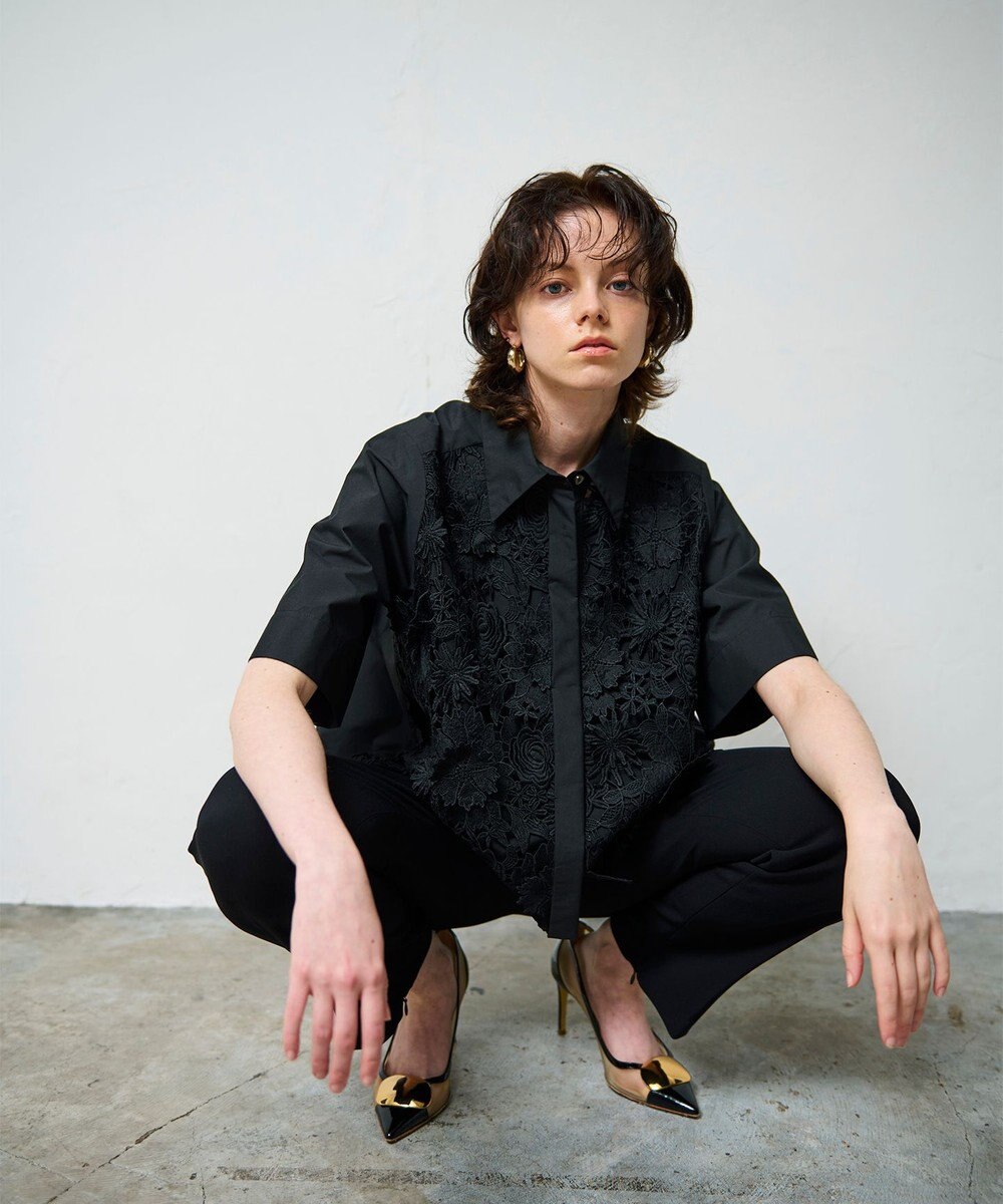 GRACE CONTINENTAL ケミカルフラワードレスシャツ 