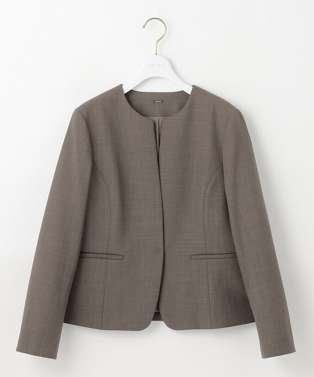 ANY SIS S 【WEB限定】ウーステッドエステル クルーネック ジャケット 