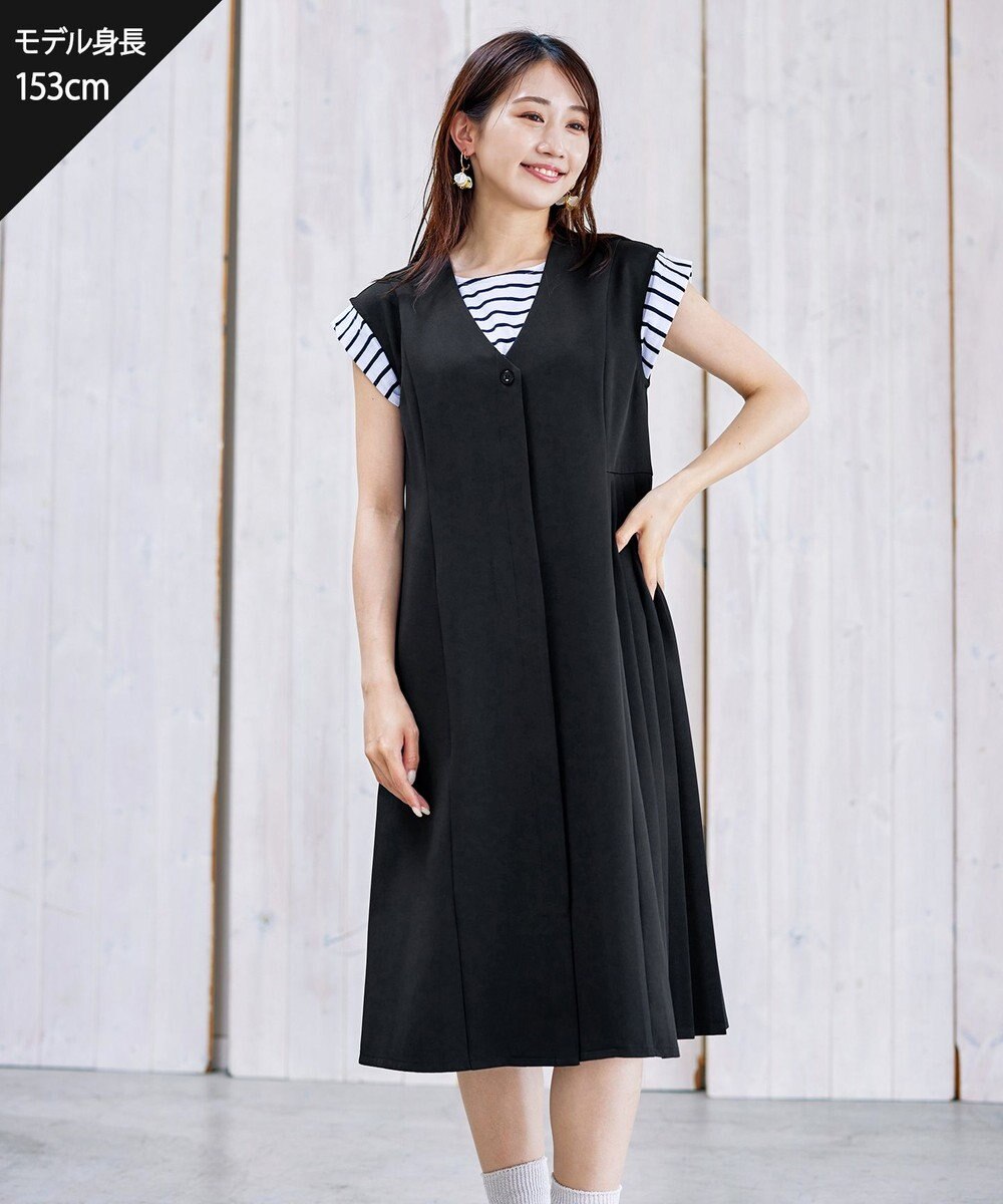 Tiaclasse 【洗える】ジレワンピース 