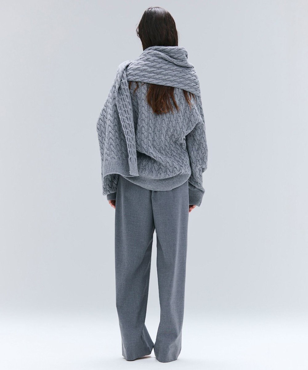 BEIGE， 【洗える】SEDONA / ウールカシミヤケーブルストール 