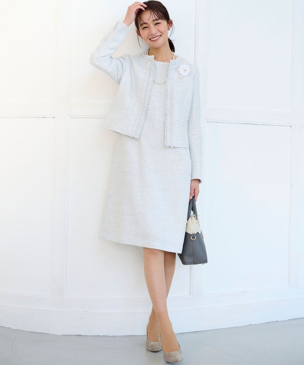 組曲 【KUMIKYOKU NAVY】ラメループモールツイード ワンピース 