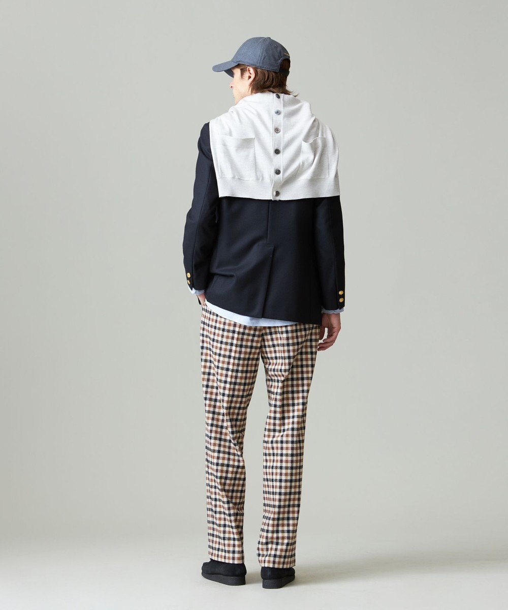 J.PRESS MEN カシミヤタッチワイド イージーチェックパンツ 