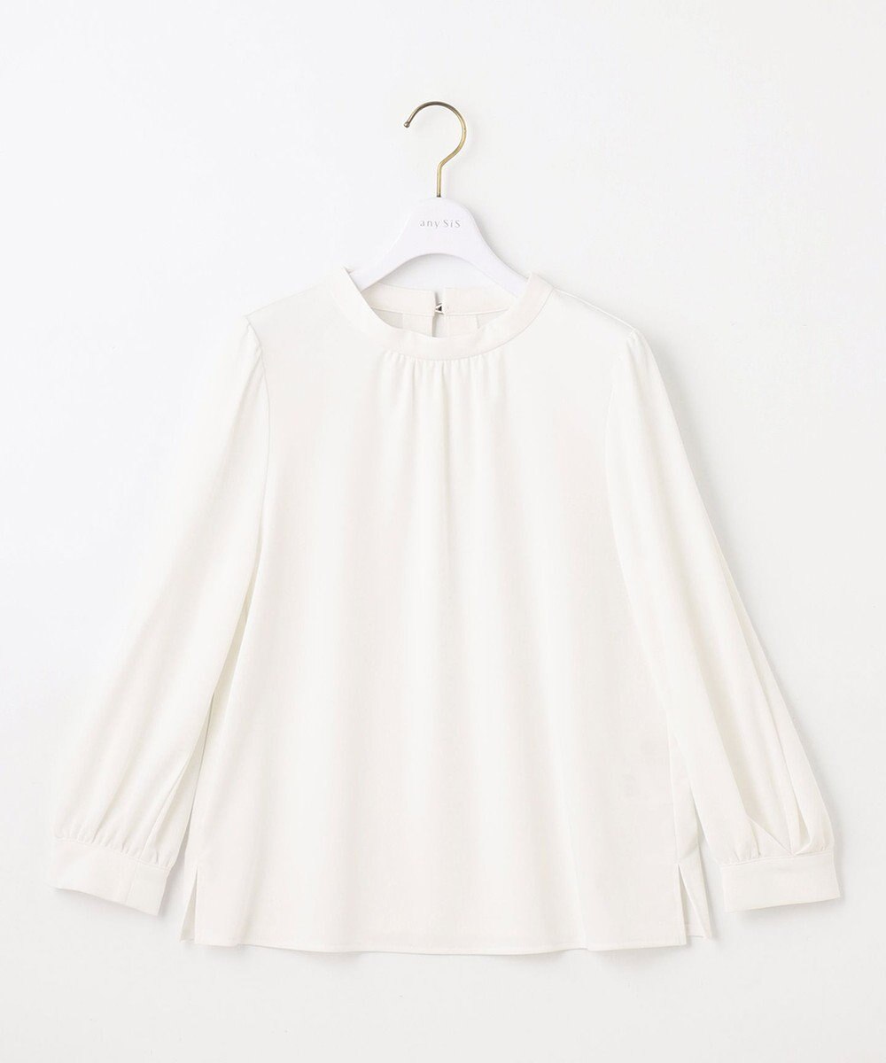 ANY SIS S 【UVケア】イージーケアスタンドネック ブラウス 