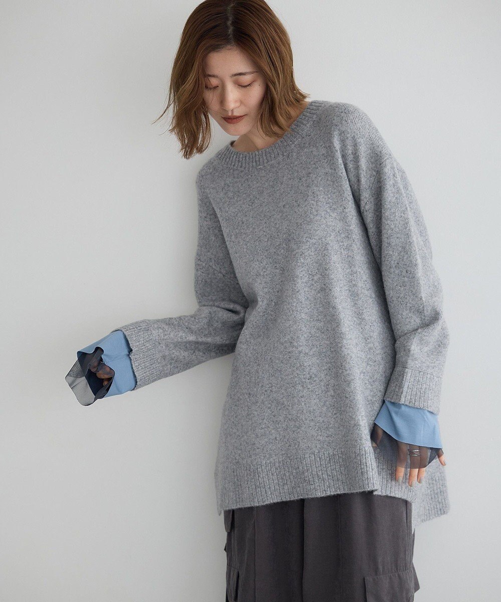 YECCA VECCA 袖レイヤードソフトニット 