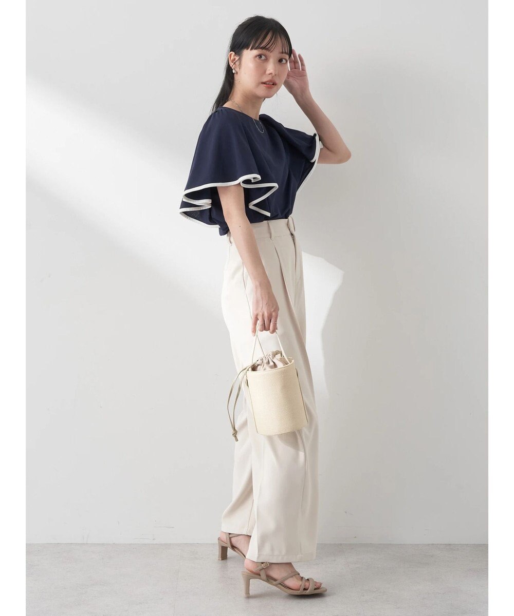 earth music&ecology パイピングフレアスリーブカットソー 