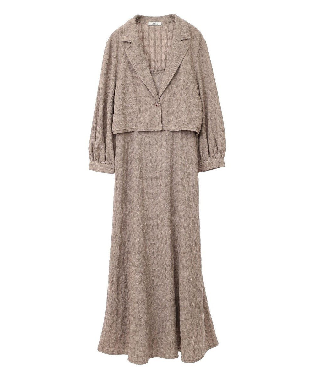 earth music&ecology ＳＥＴ２点ジャカードシャツ＋キャミドレ 