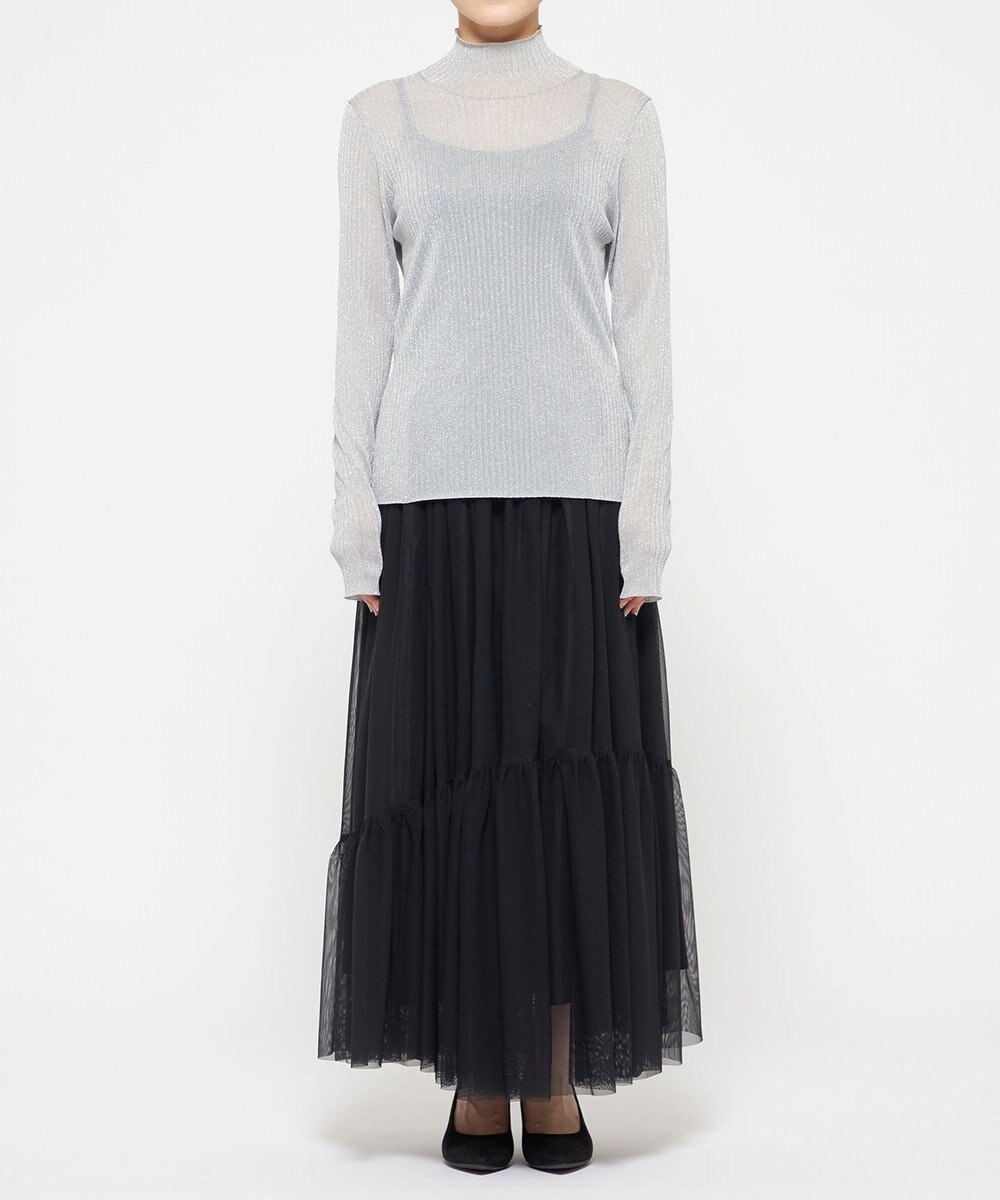 uncrave 【手洗い可】ラメ シアー ハイネック ニット（uncrave STANDARD） 