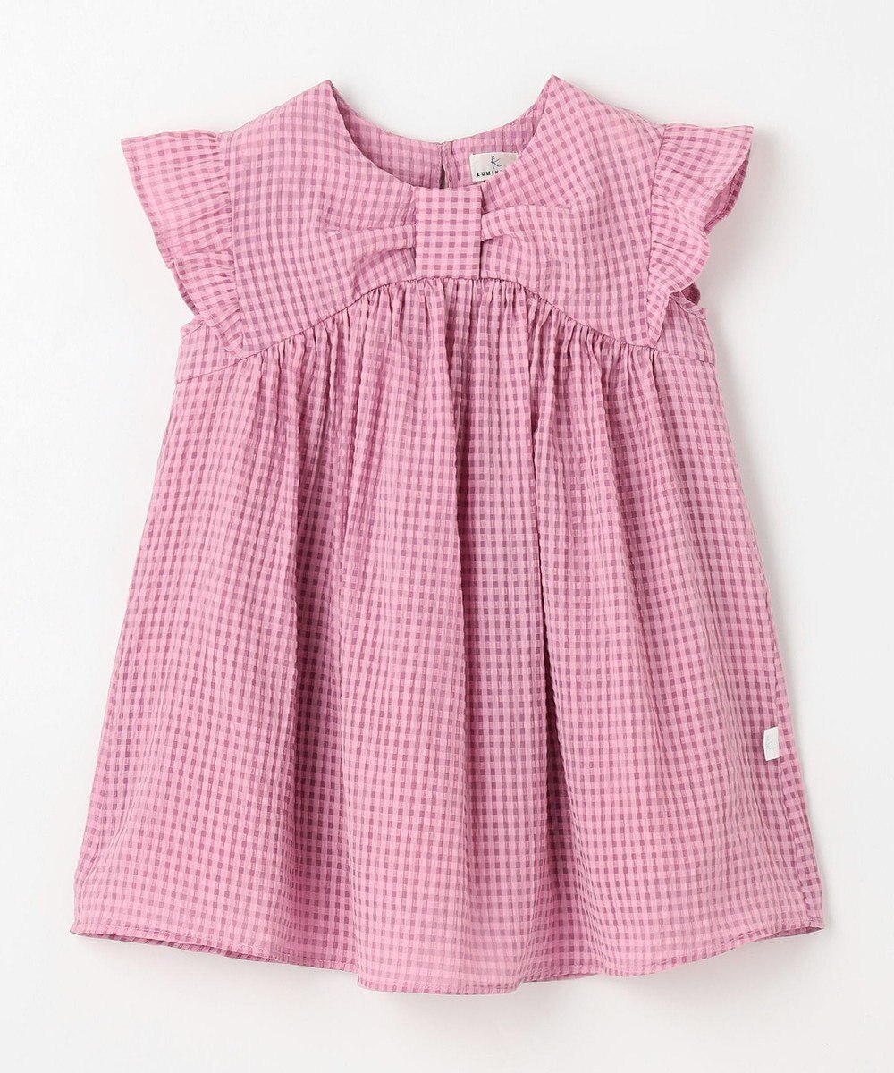 組曲 KIDS 【100㎝】ギンガムサッカー ワンピース 