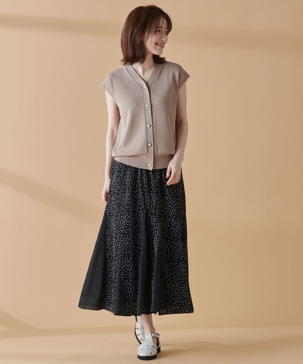 ANY 【洗濯機可】パールポイントフレンチスリーブニット 