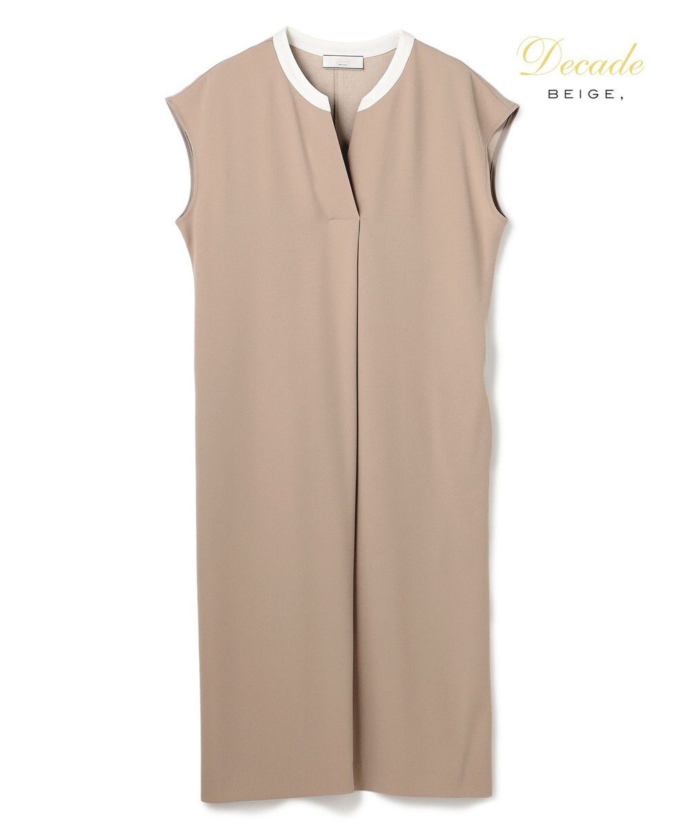 BEIGE， 【セットアップ対応】CINDY / 配色ネック フレンチドレス 