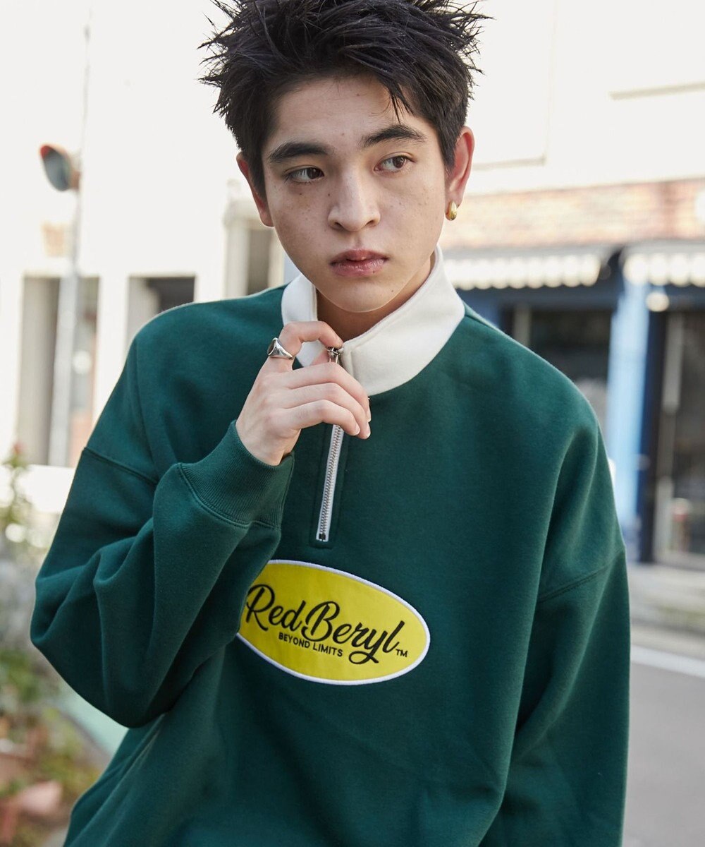 WEGO サークルロゴハーフジッププルオーバー 