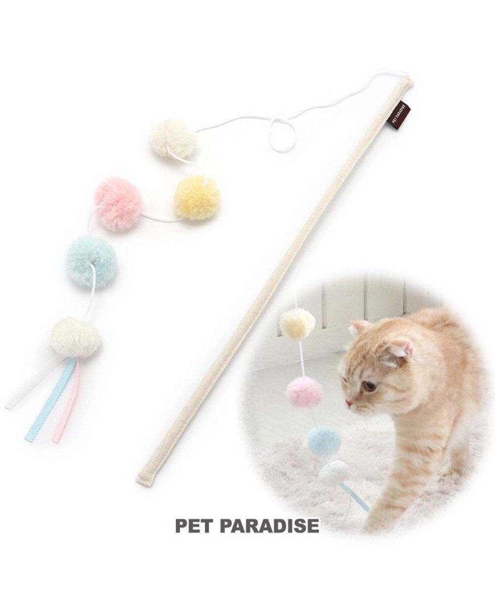 PET PARADISE 猫 おもちゃ 猫じゃらし ぽんぽん トイ マルチカラー