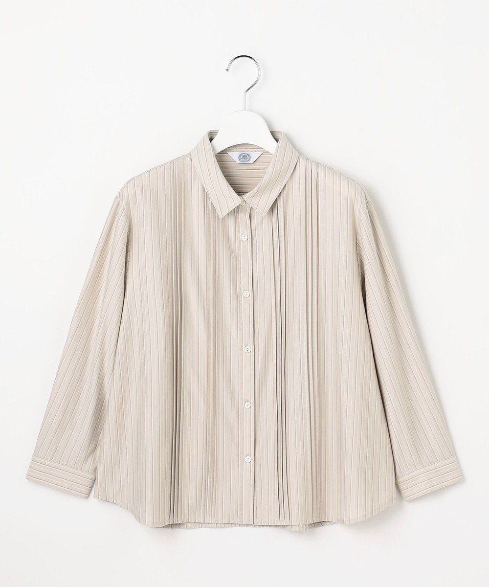 J.PRESS LADIES ストライプジャージー シャツライク カットソー 