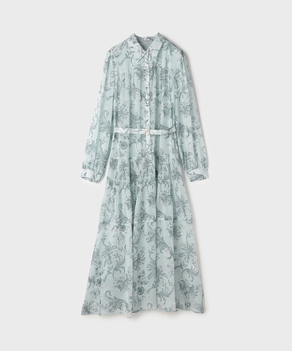 GRACE CONTINENTAL フラワープリントプリーツワンピース 