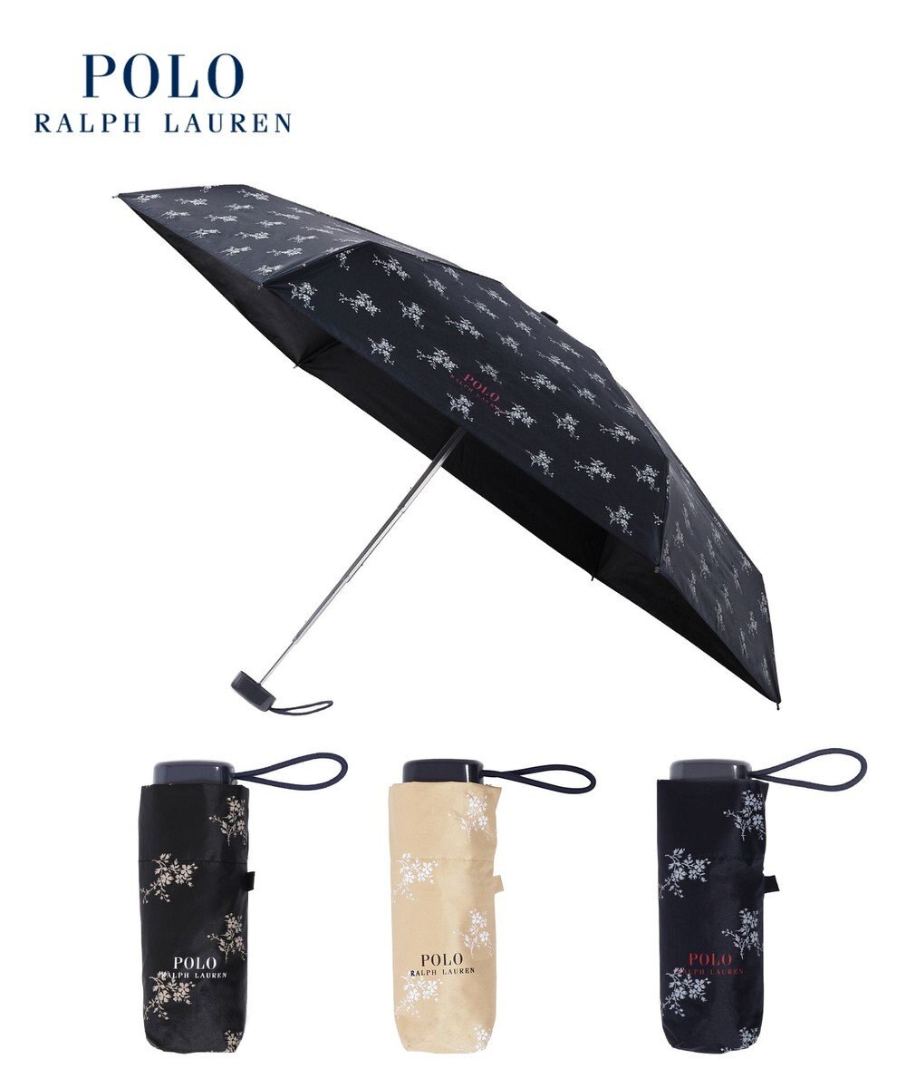 MOONBAT 【WEB限定/UV遮蔽率100％/晴雨兼用】POLO RALPH LAUREN （ポロ ラルフローレン）晴雨兼用日傘 折りたたみ傘 コンパクト 花柄 