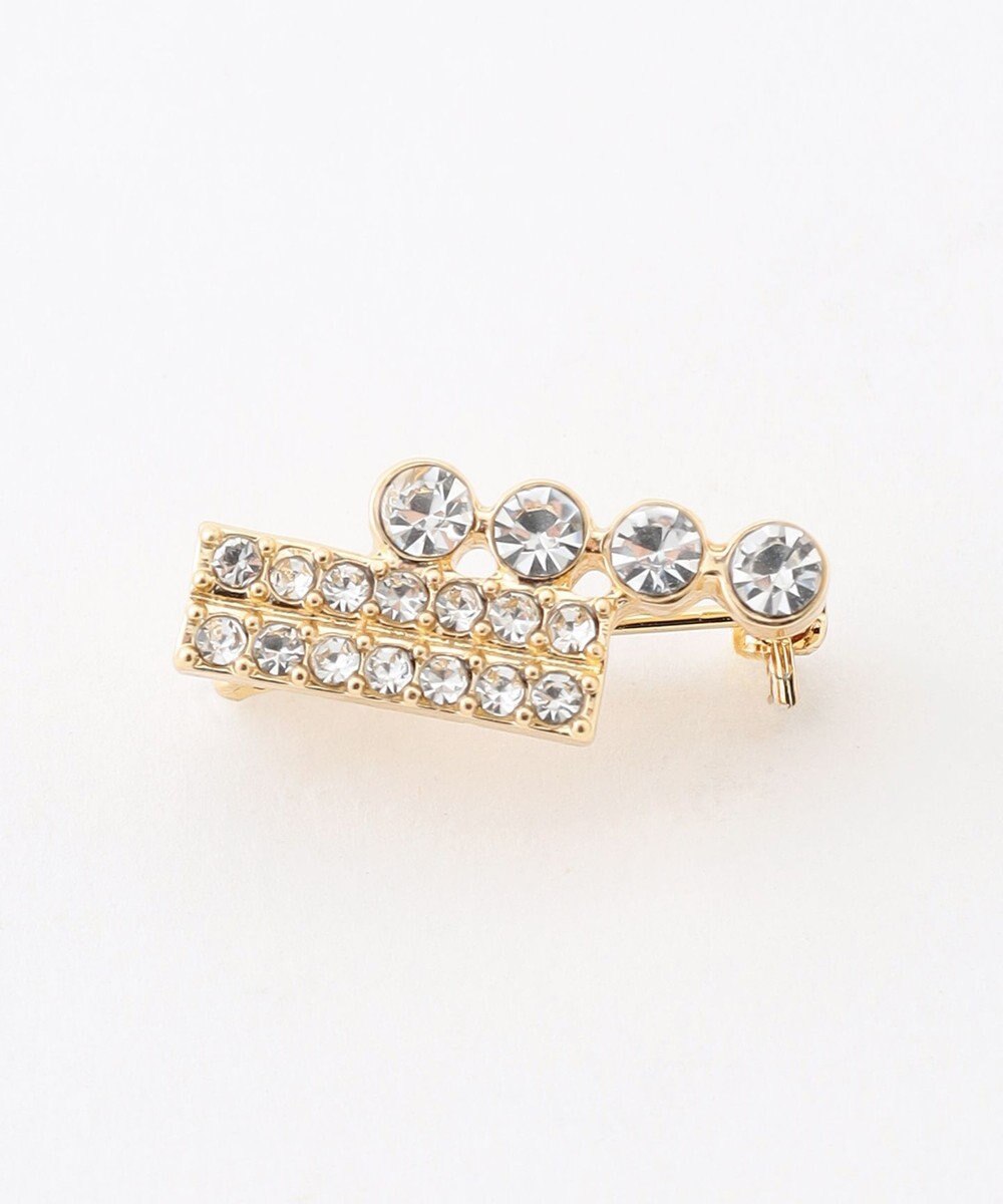 組曲 ラインアンドサークルストーンパール ブローチ 