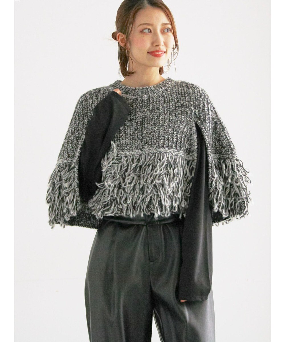 Te chichi ループ編みポンチョ 