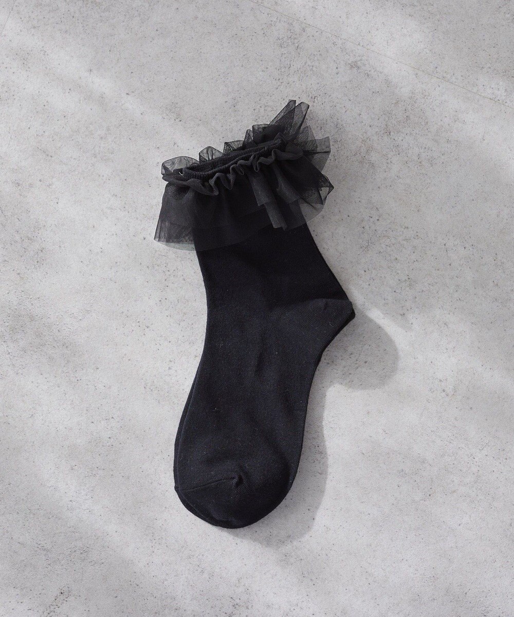 Maison de FLEUR チュールボリュームフリルソックス 