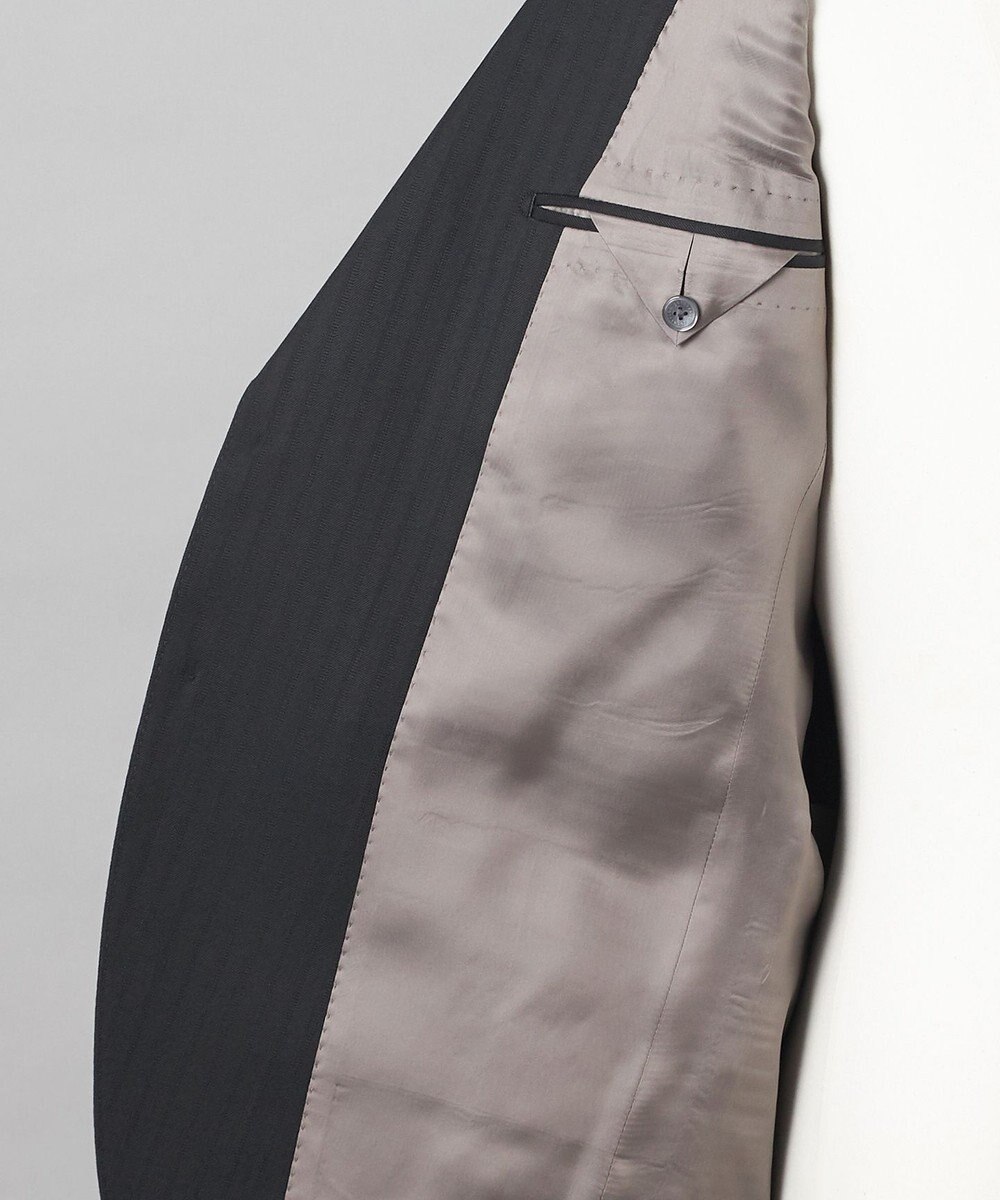 GOTAIRIKU 【御幸毛織】ドライスピナーツイルストレッチスーツ_ブラックストライプ 