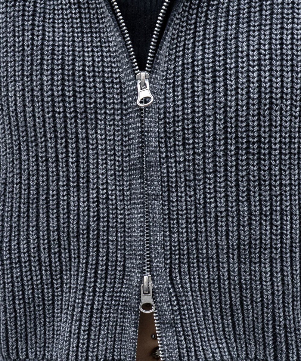 WEGO ダメージニットジップパーカー 