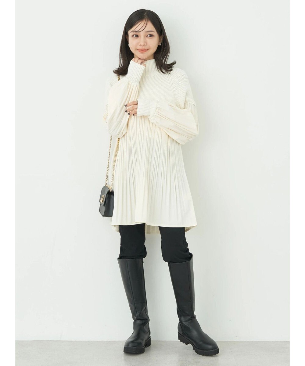 earth music&ecology プリーツフレアニットチュニック 