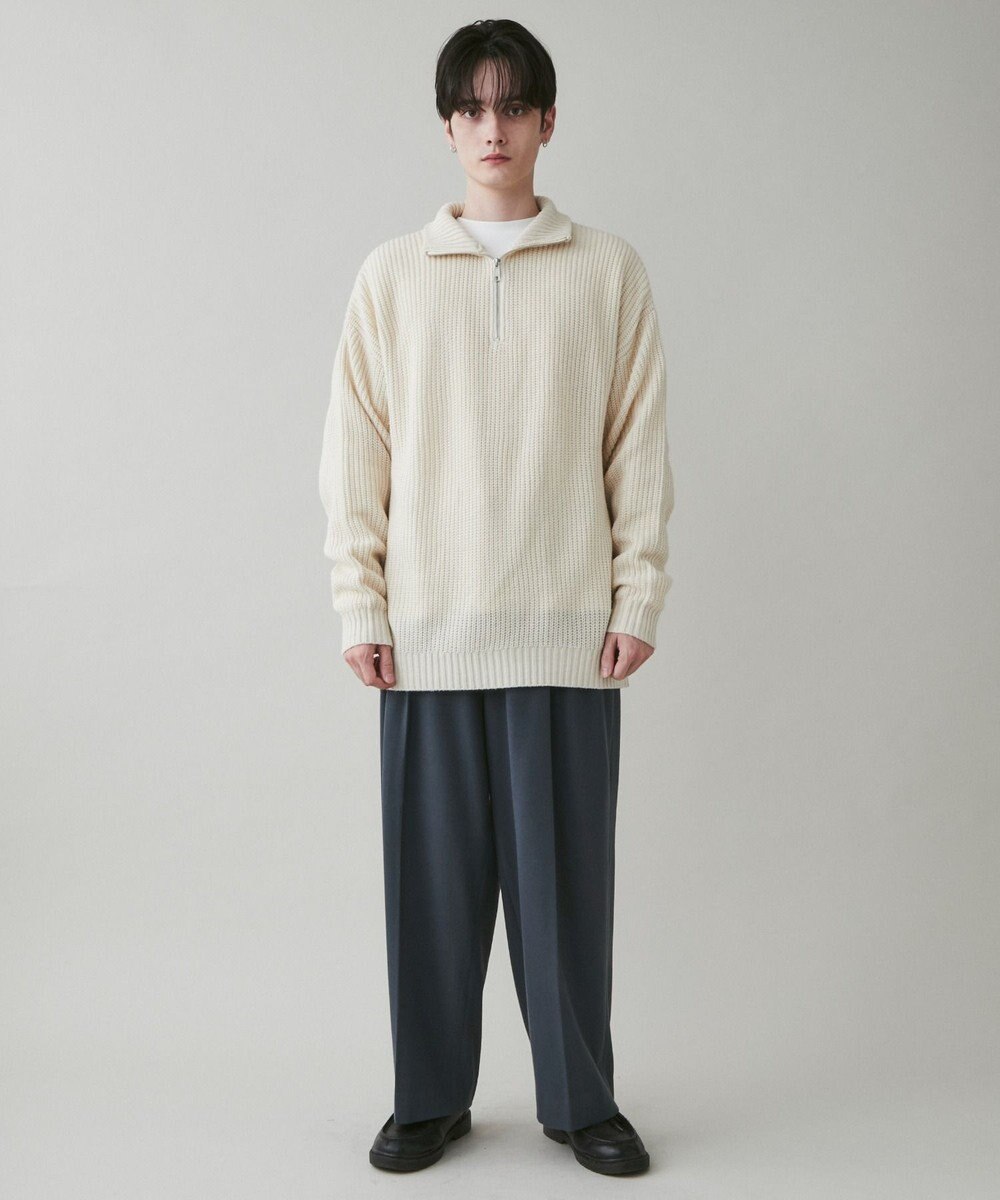 WEGO 起毛TR ワイドストレートスラックス 