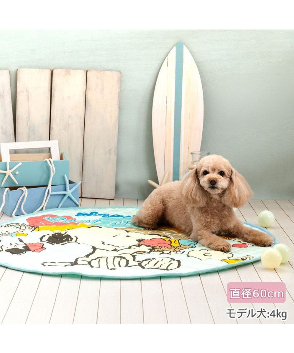 PET PARADISE スヌーピー 冷感柔らか マット 《アイス柄》 丸型 Ｓ 