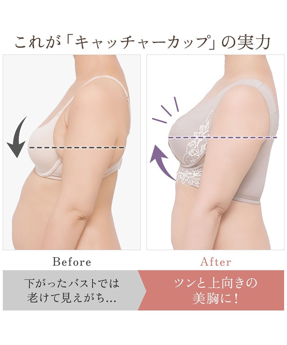 BRADELIS New York 【BRADELIS NewYork peace】綿混キャッチャーカップレースブラ25  ノンワイヤー 補正下着 補整 谷間メイク 