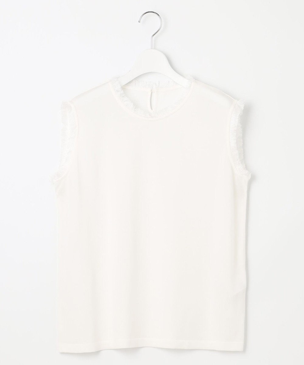 自由区 【カタログ掲載・洗える】フリンジディテールノースリーブ カットソー 