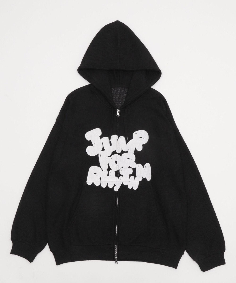 WEGO 【ユニセックス着用ITEM/MLサイズ展開】メッシュロゴジップパーカー 