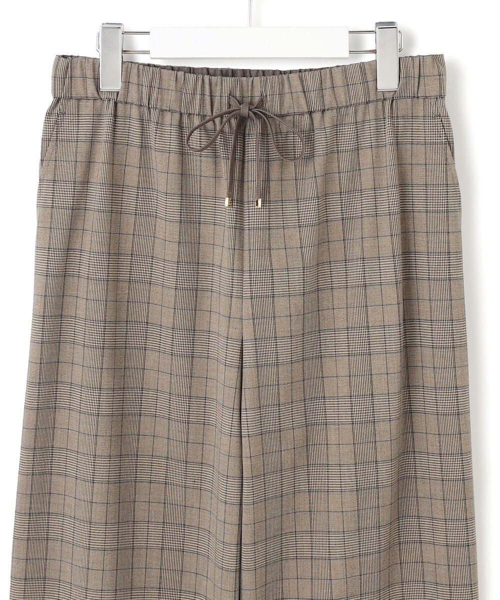 23区 L 【洗える】ドライ2WAYストレッチ チェック ワイド パンツ 